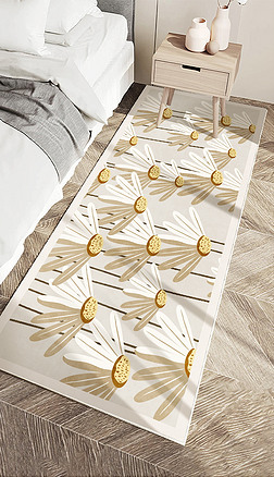 北欧轻奢植物花卉花朵客厅卧室地毯床边毯