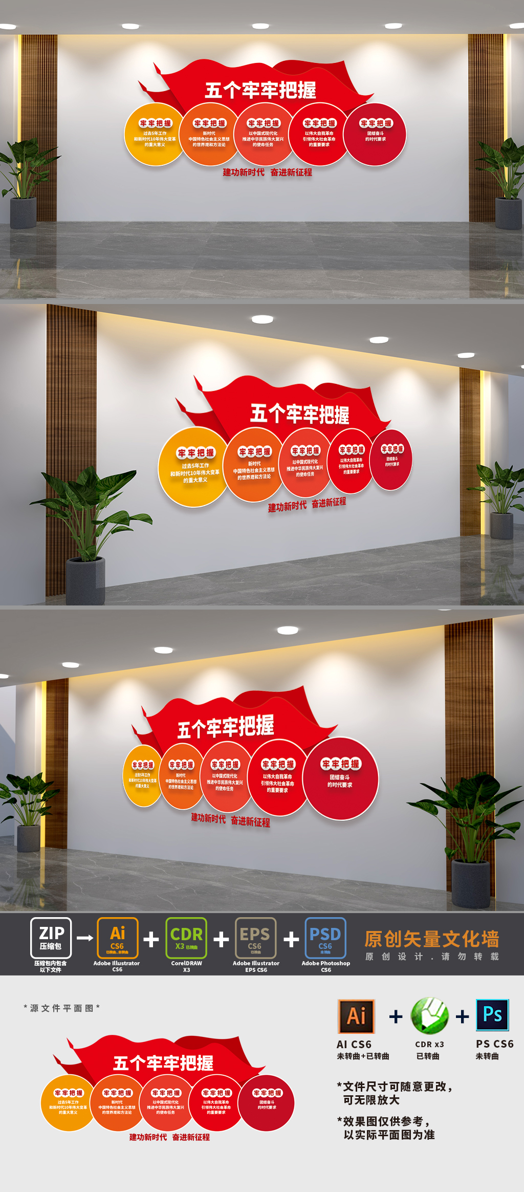 五个牢牢把握党支部文化墙