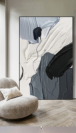 现代抽象油画肌理艺术客厅玄关装饰画6