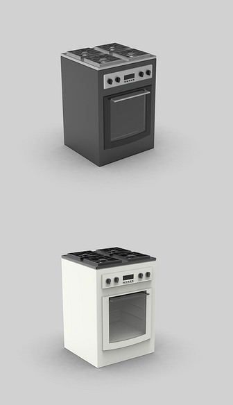 煤气炉电烤箱集成3D模型
