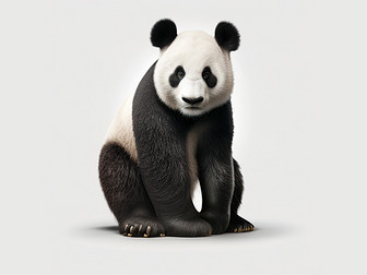 数字艺术作品高精度3D大熊猫