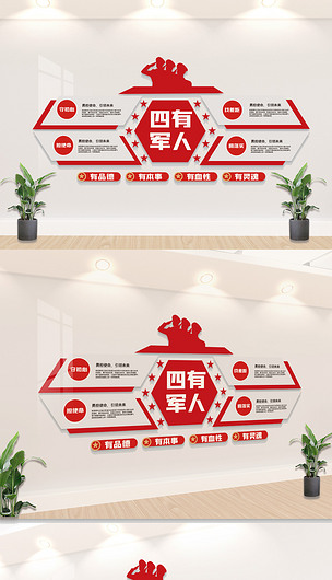 争做四有军人文化墙