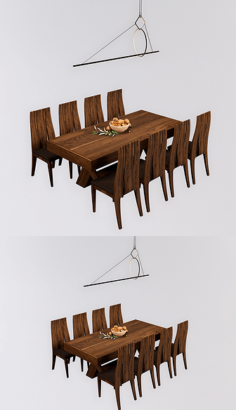 现代美式餐桌椅