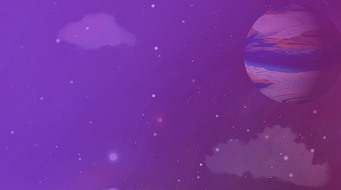 紫色梦幻神秘星空背景星光闪耀地球转动视频背景