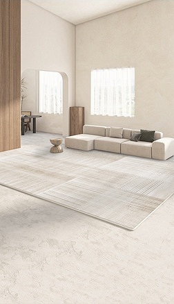 现代简约几何条纹奶茶色客厅卧室地毯地垫图案设计