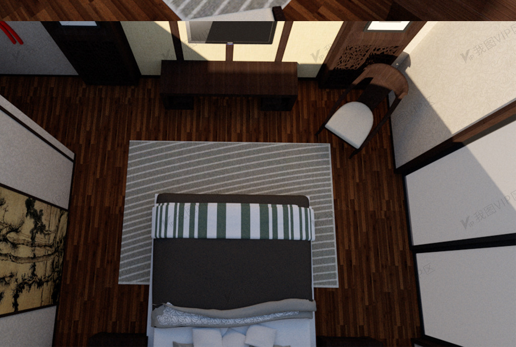 卧室模型渲染家具草图大师su模型