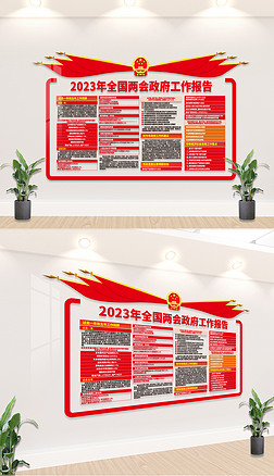 2023年两会政府工作报告党建文化墙宣传栏