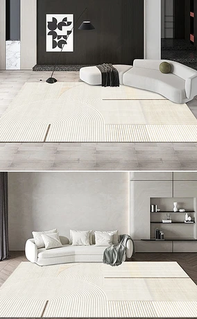 北欧现代简约轻奢几何抽象高端客厅地毯地垫图案设计