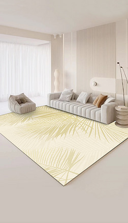原创现代简约轻奢抽象几何树叶客厅卧室地毯地垫