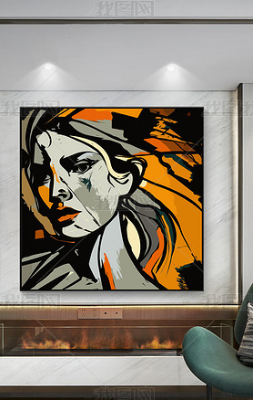 致敬毕加索抽象人物肖像画现代欧美室内壁画