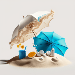 3数字艺术作品3D夏季度假旅游太阳伞防晒