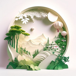 中国风典雅园林3D模型数字艺术作品4