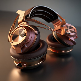 复古金属质感耳机3D模型数字艺术作品5