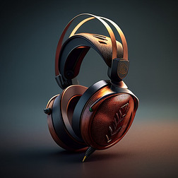 复古金属质感耳机3D模型数字艺术作品9