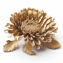 数字艺术作品3D泥金色菊花模型3