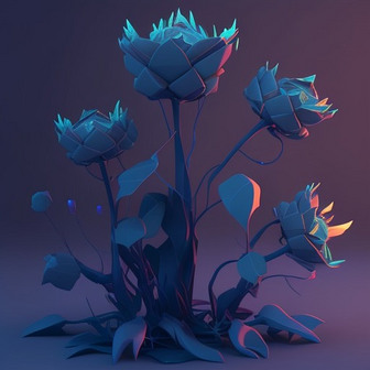 游戏有毒的花朵3D模型数字艺术作品4