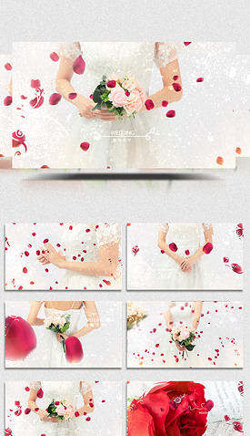 玫瑰花瓣婚礼婚庆图文视频模板