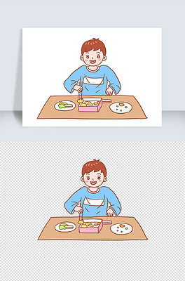 打包食物卡通元素