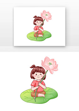 荷花卡通