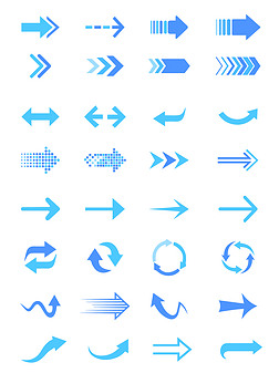 矢量箭头蓝色清新环保图标形状装饰图案几何