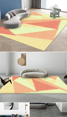 黄红现代简约抽象几何艺术地毯地垫.tif
