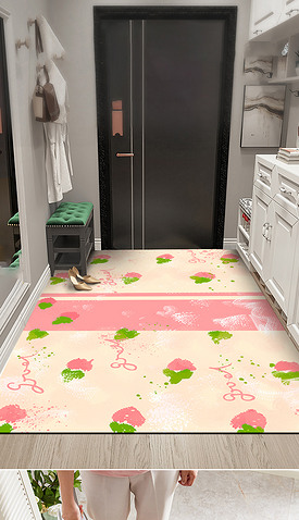 2022年粉色草莓小清新装饰装修地毯