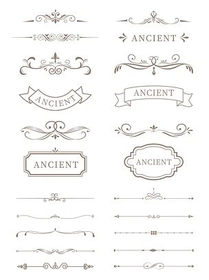 欧式古典花纹边框装饰纹理复古文本框标题框