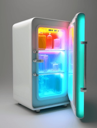 4数字艺术作品3D霓虹灯光效冰箱
