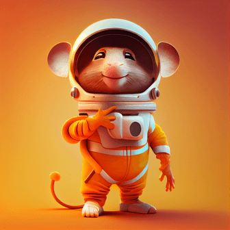 可爱动物老鼠宇航员3D模型数字艺术作品 (12)