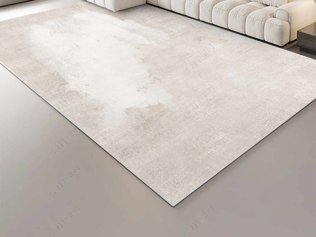 现代简约抽象艺术肌理侘寂风客厅卧室地毯地垫设计