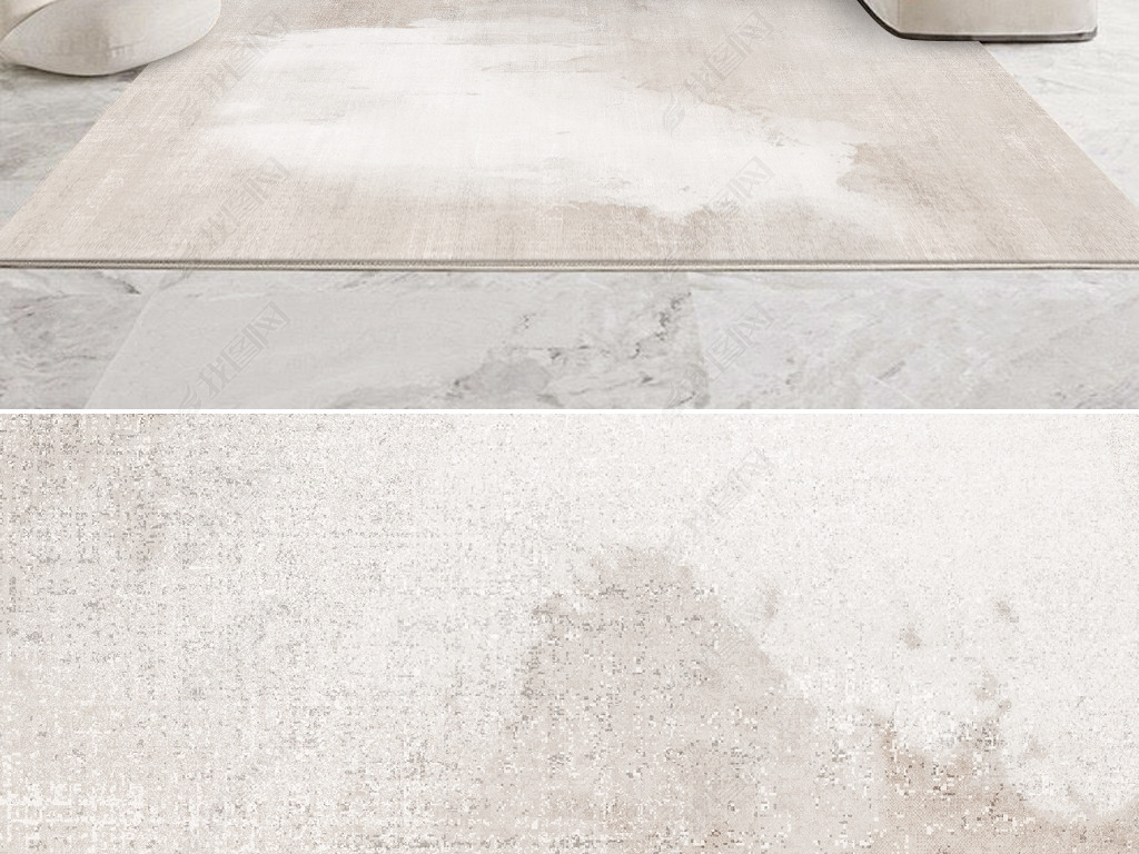 现代简约抽象艺术肌理侘寂风客厅卧室地毯地垫设计