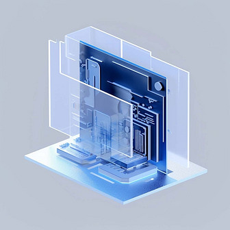 数字艺术作品3d电脑主板图标模型icon