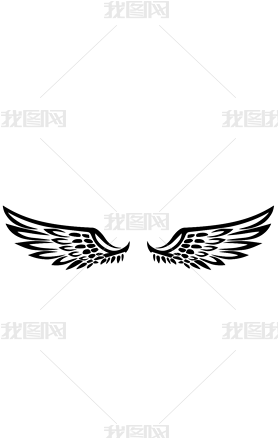 黑白翅膀Logo矢量图