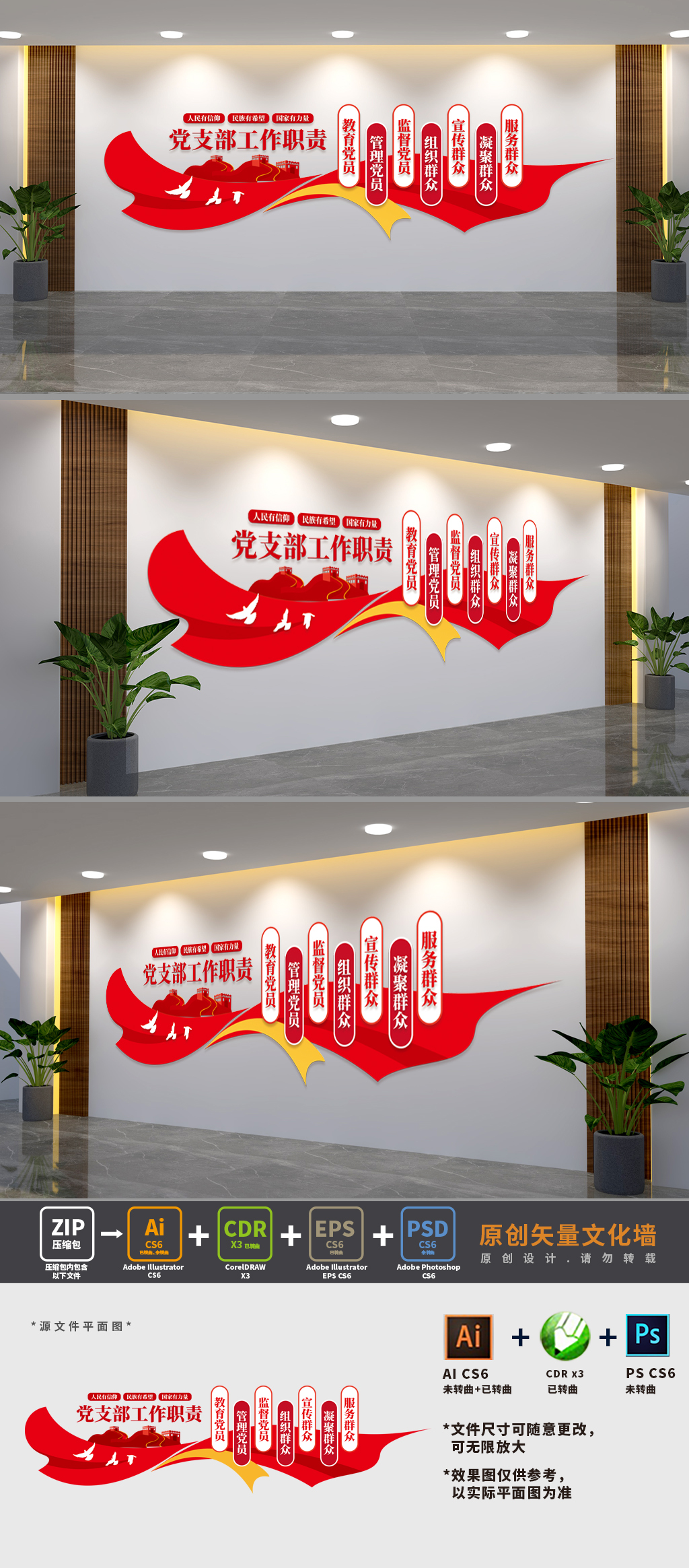 党支部工作职责党建文化墙