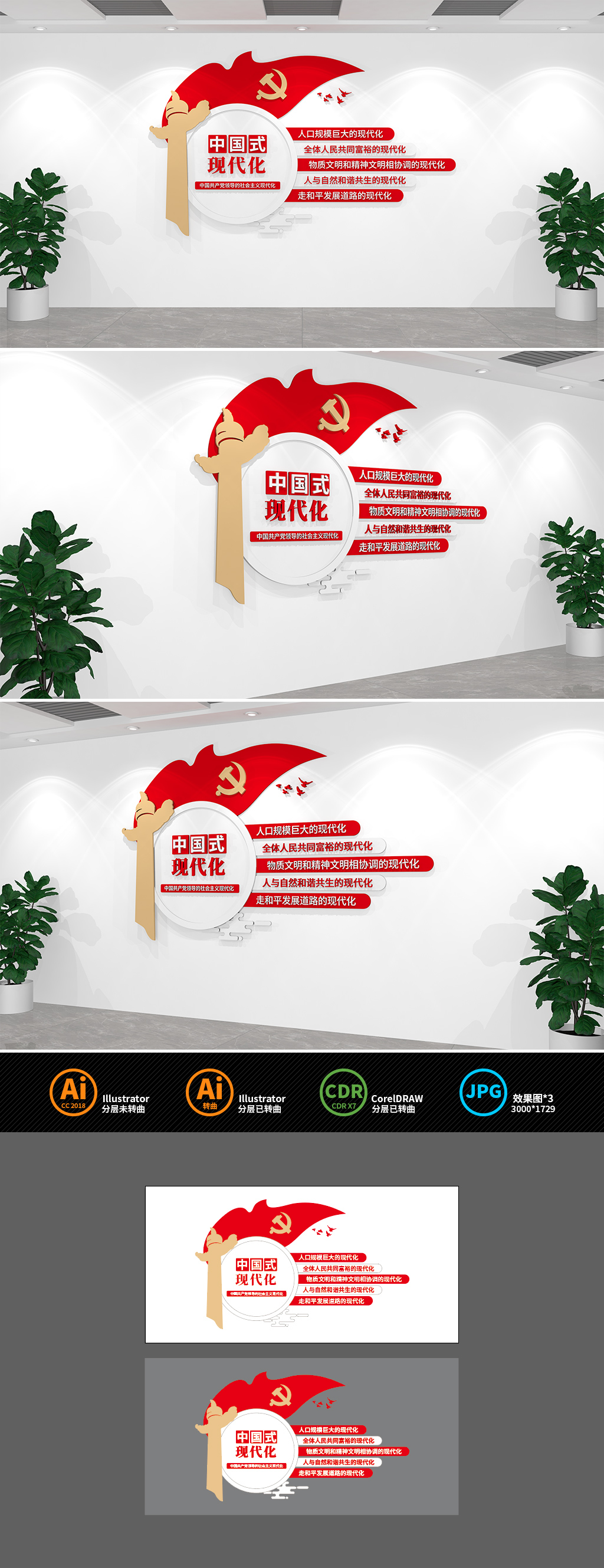 中国式现代化党建文化墙