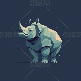 ɫϬţMinimalist Rhino Animation with Solid Color Background