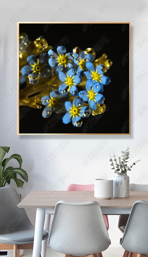 Myosotis sylvatica Hoffm glossy transparent caustics optical fantastic composition