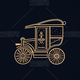 Rickshaw Simple Simple Logo Design Two Colors Gold on Black