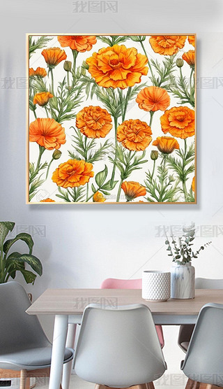 矢量幼儿绘本装饰画|幼儿风格花卉图案  鲜艳夺目的水彩渲染  高清