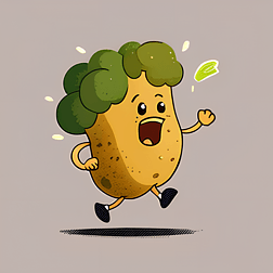 活力四射的动态西兰花人物表情包充满青春的手绘动画表情包