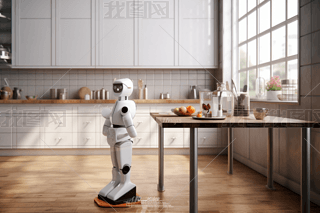 厨房机器人 | 逼真风格的商业照片