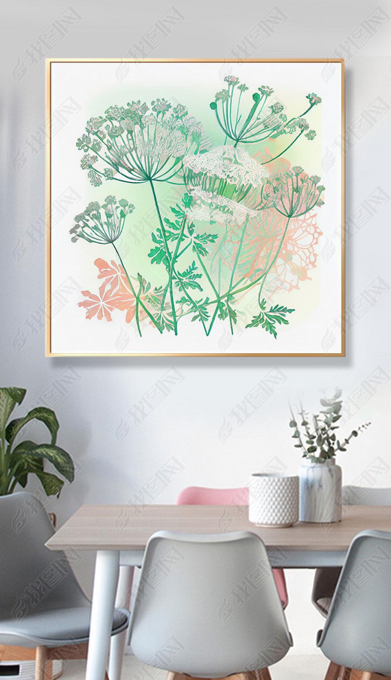 Queen Annes Lace Watercolor Pattern  Bright  Sweet Nursery Art