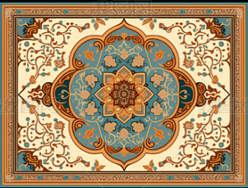 精美花卉和自然纹理的喜马拉雅艺术地毯