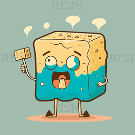 可爱卡通臭豆腐插图魅力角色设计