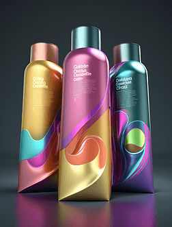 设计洗发水包装系列色彩缤纷未来主义极简主义独特小容量