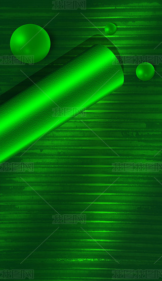 荧光绿纯色背景电商设计|绿色金属系电商产品展示背景