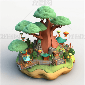 ηߵ3D廭TeapotFlower PotTree Tree