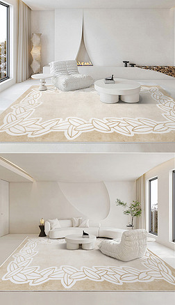 现代极简叶子地毯土耳其地毯挂毯床边毯