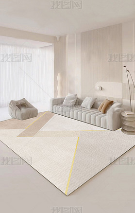 现代简约灰色抽象水墨客厅卧室地毯地垫设计