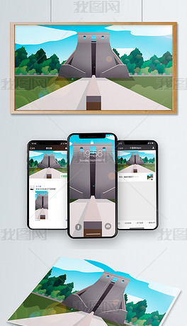 中国风历史建筑观星台下载-编号20126723-自然风光插画-我图网
